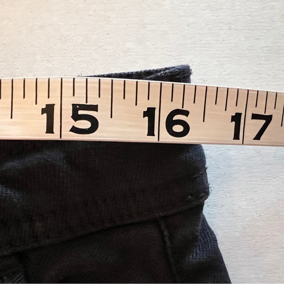 🌈 HUDSON Black Wide Leg Flare Linen Pants High Rise Size 30/10 - Picture 9 of 13